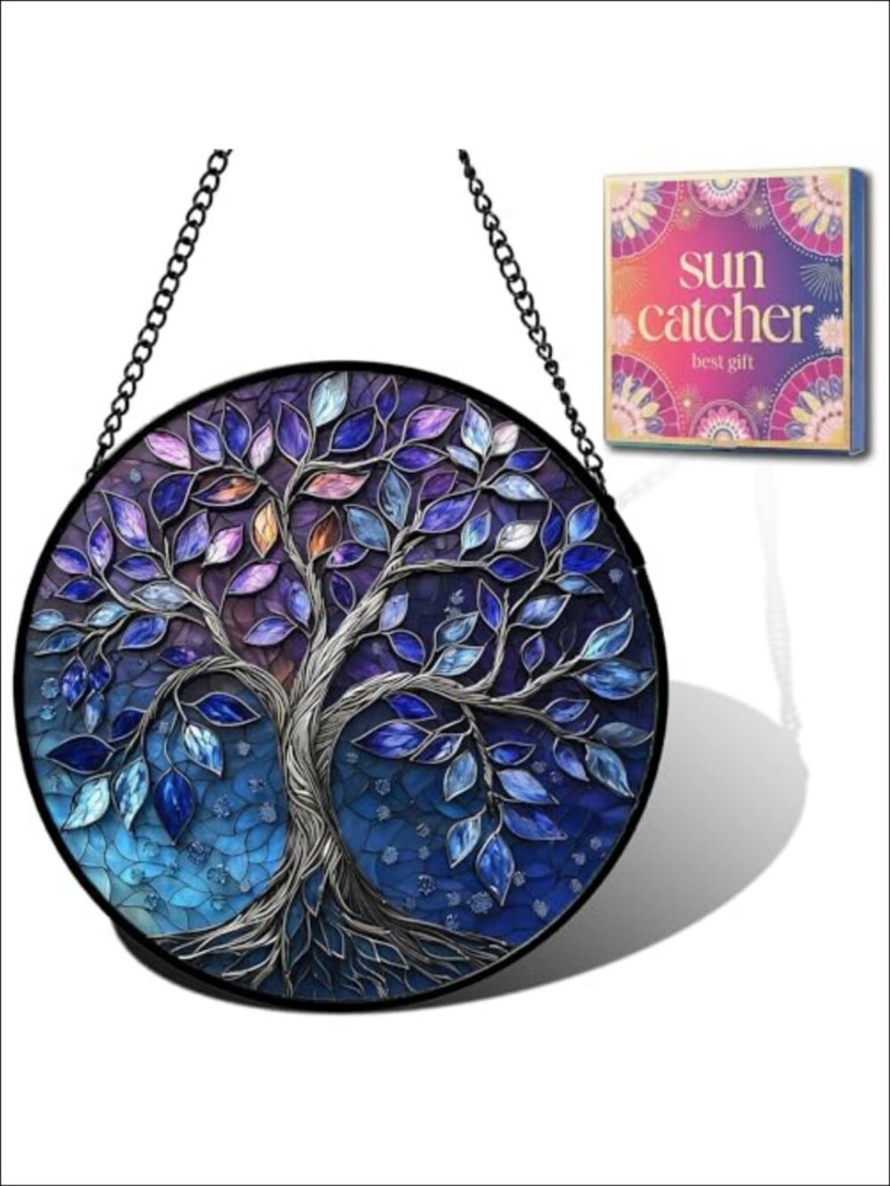 Tree of Life Suncatcher Acrylic Indoor Window Hanging Decor Gift for Mom 7.8"